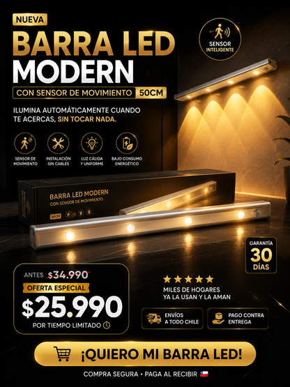 Barra Led Modern - con sensor 50cm
