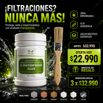 Sellador Adhesivo Impermeable AquaSeal Pro™ 300G | Repara Filtraciones y Grietas en Minutos - BenedettoCL