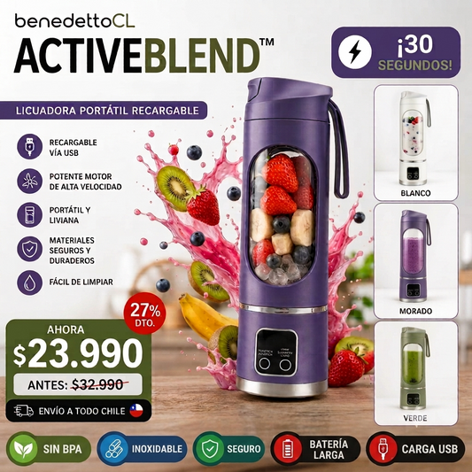 ActiveBlend™ by BenedettoCL | Licuadora Portátil Recargable USB