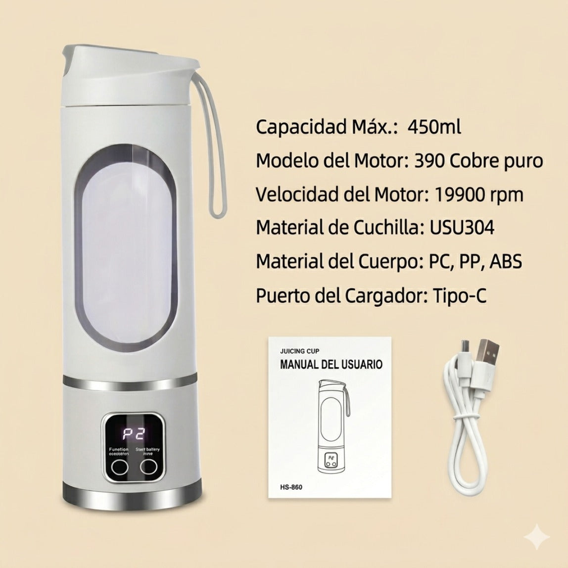 ActiveBlend™ by BenedettoCL | Licuadora Portátil Recargable USB